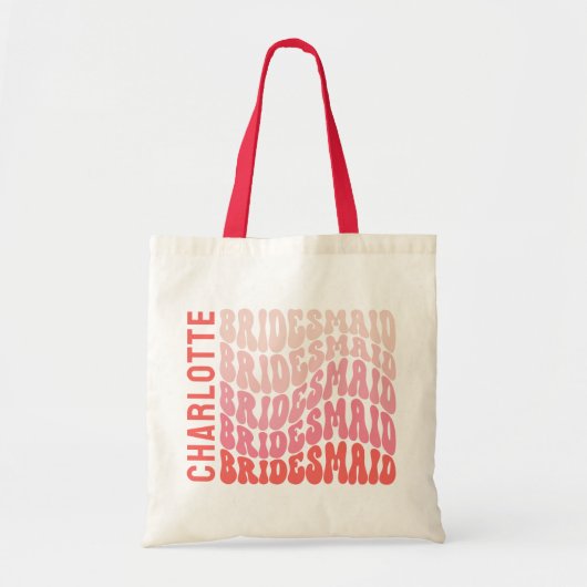 Roze moderne girale retro 60 eenvoudige vibes groo tote bag (Voorkant)