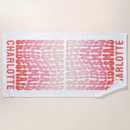Roze moderne girale retro 60 eenvoudige vibes strandlaken