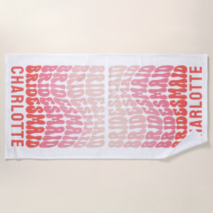 Roze moderne girale retro 60 eenvoudige vibes strandlaken