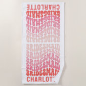 Roze moderne girale retro 60 eenvoudige vibes strandlaken (Voorkant)