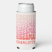 Roze moderne girale retro 60 simpele vibes simpel seltzer blikjeskoeler (Seltzer Voorkant)