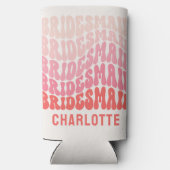 Roze moderne girale retro 60 simpele vibes simpel seltzer blikjeskoeler (Achterkant)