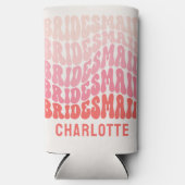 Roze moderne girale retro 60 simpele vibes simpel seltzer blikjeskoeler (Voorkant)