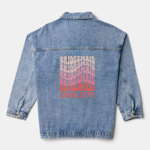 Roze moderne girale retro 60's eenvoudige bruidsme denim jacket