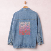 Roze moderne girale retro 60's eenvoudige bruidsme denim jacket (Hangar)