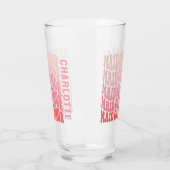 Roze moderne girale retro 60's simpele eerwaanvorm glas (Links)