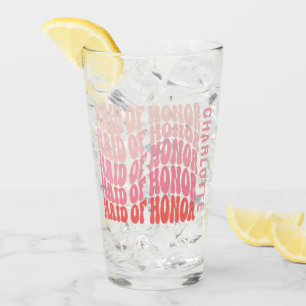 Roze moderne girale retro 60's simpele eerwaanvorm glas