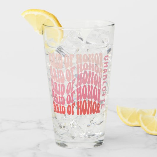 Roze moderne girale retro 60's simpele eerwaanvorm glas (Voorkant ijs)