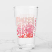 Roze moderne girale retro 60's simpele eerwaanvorm glas (Voorkant)