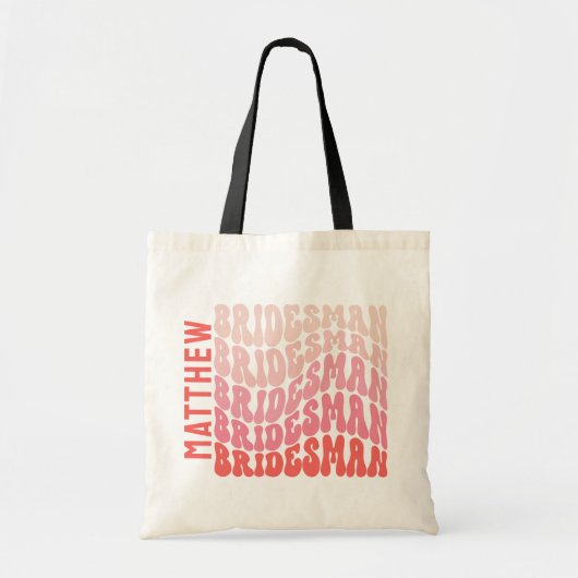 Roze moderne girly retro 60's bruidsman tote bag (Voorkant)