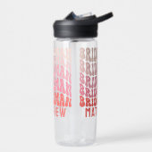 Roze moderne girly retro 60's bruidsman waterfles (Links)