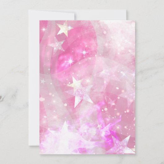 Roze moderne glam game Starry Quinceañera Kaart (Achterkant)