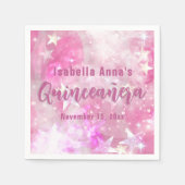 Roze moderne glam game Starry Quinceañera Servet (Voorkant)