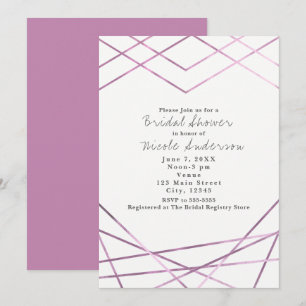 Roze Moderne Glam Geometrische Lijnen Feest Uitnod Kaart