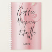 Roze moderne grafische Typografie Hustle Planner (Voorkant)