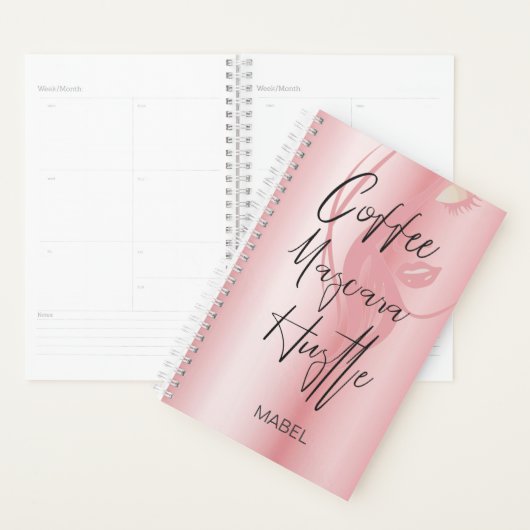 Roze moderne grafische Typografie Hustle Planner (Display)