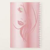 Roze moderne grafische Typografie Hustle Planner (Achterkant)