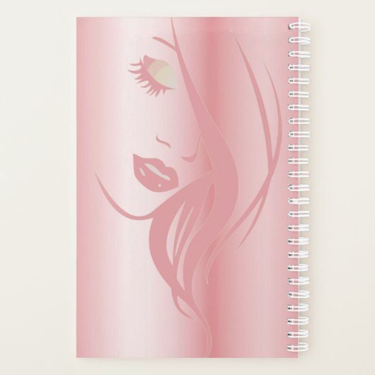 Roze moderne grafische Typografie Hustle Planner (Achterkant)