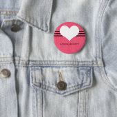 Roze moderne hartButton Ronde Button 5,7 Cm (In situ)