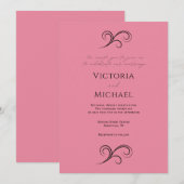  Roze Moderne Huwelijksuitnodiging Kaart (Voorkant / Achterkant)