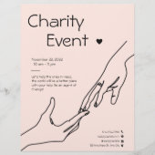 Roze Moderne Illustratie Fondsenwerving Liefdadigh Flyer (Voorkant)