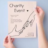 Roze Moderne Illustratie Fondsenwerving Liefdadigh Flyer (Hand)