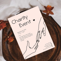 Roze Moderne Illustratie Fondsenwerving Liefdadigh