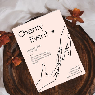 Roze Moderne Illustratie Fondsenwerving Liefdadigh Flyer