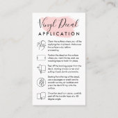 Roze moderne instructies voor de toepassing van he visitekaartje (Achterkant)