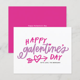 Roze moderne kalligrafie Happy Galentine's Day Car
