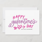 Roze moderne kalligrafie Happy Galentine's Day Feestdagenkaart (Voorkant)