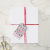 Roze Moderne Kerstboom Cadeaulabel (Met Touw)