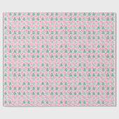 Roze Moderne Kerstboom Cadeaupapier (Vlak)