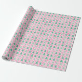 Roze Moderne Kerstboom Cadeaupapier (Uitgerold)