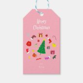 Roze Moderne Kersttijd Cadeau Labels Cadeaulabel (Voorkant)
