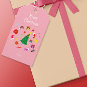 Roze Moderne Kersttijd Cadeau Labels Cadeaulabel