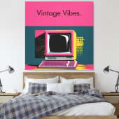 Roze Moderne Kunst Computer Canvas Print (Insitu (Slaapkamer))