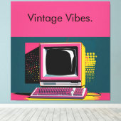 Roze Moderne Kunst Computer Canvas Print (Insitu (Houten vloer))