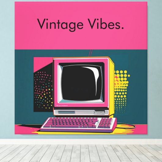 Roze Moderne Kunst Computer Canvas Print (Insitu (Houten vloer))