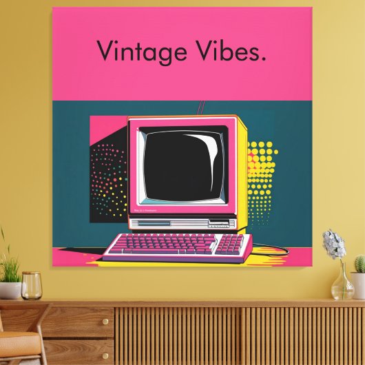 Roze Moderne Kunst Computer Canvas Print (Insitu (Woonkamer))