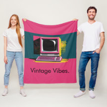 Roze Moderne Kunst Computer Fleece Deken