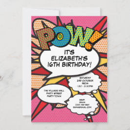 Roze Moderne Leuke Verjaardagsfeest Stripboek Elke Kaart