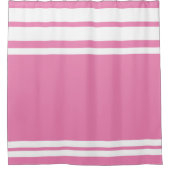 Roze: Moderne Lijnen in Wit Douchegordijn (Voorkant)