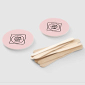 Roze moderne Logo | Aangepaste merkpromotie Handwaaier (Niet-gemonteerd)