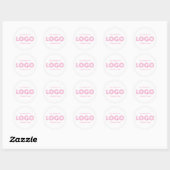 Roze Moderne Logo Promo Ronde Sticker (Vel)
