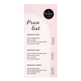 Roze moderne logo schoonheidssalon prijstlijst reclamekaart