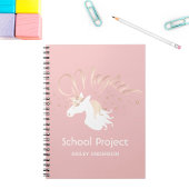 Roze Moderne Magische Eenhoorn Kids Notitieboek
