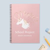 Roze Moderne Magische Eenhoorn Kids Notitieboek