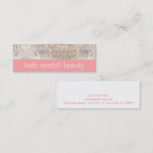 Roze Moderne Make-up Artiest FAUX Zilveren Sequins Mini Visitekaartje (Voorkant / Achterkant)