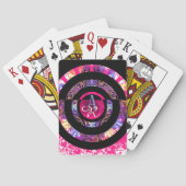 Roze moderne mandala pokerkaarten (Achterkant)